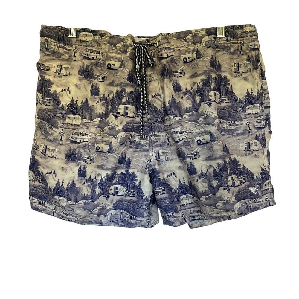 Ted Baker London men's 5‎ (34) swim trunks summer shorts campervan trees pockets